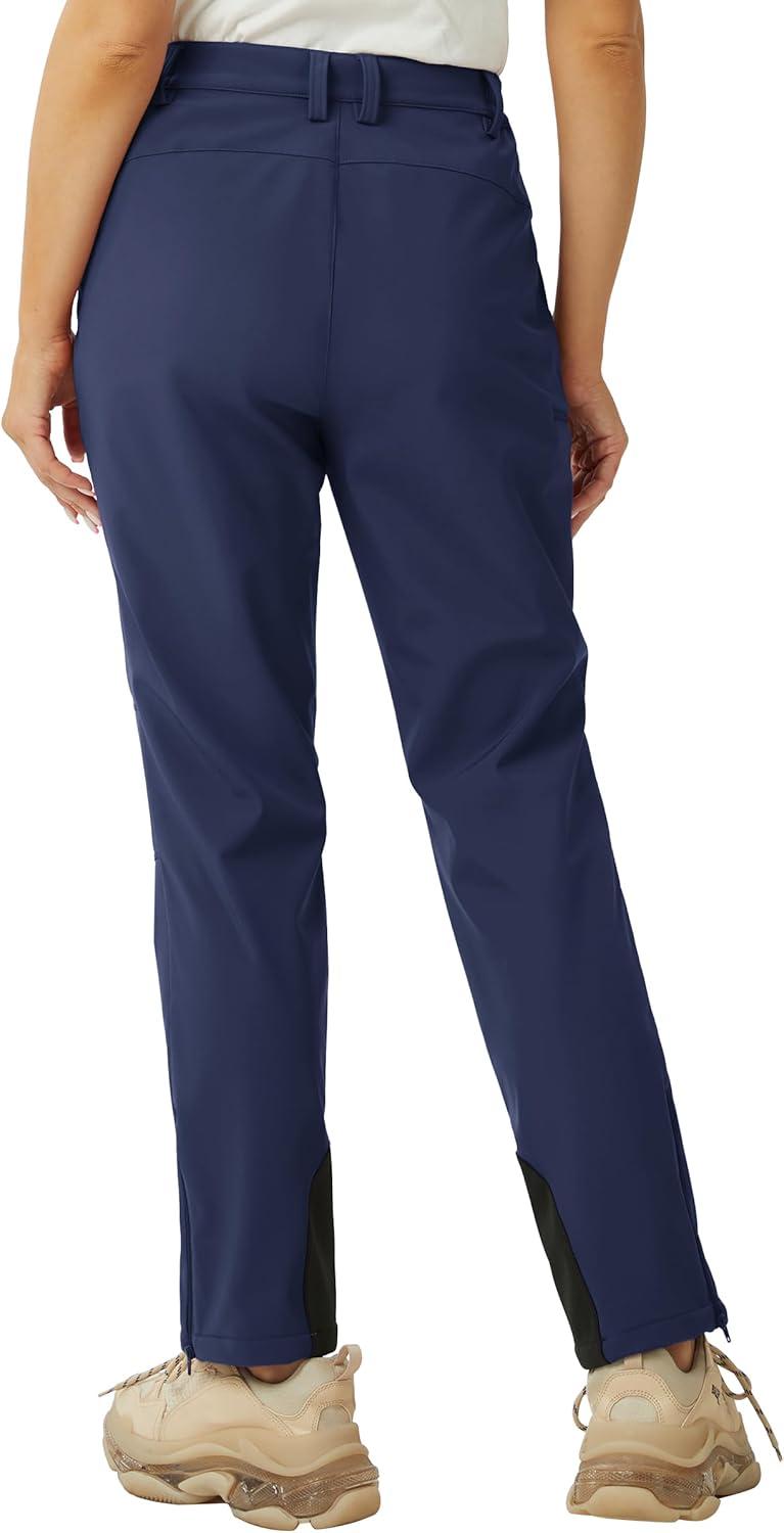imageTACVASEN Womens Hiking Pants Fleece Lined Winter Snow Ski Pants Water Resistant Insulated Pants ScratchResistantNavy