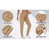 imageTACVASEN Gym Athletic Joggers Pants for Women Water Resistant Performance Fall Hiking Cargo Pants with Zipper Pockets Khaki