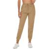 imageTACVASEN Gym Athletic Joggers Pants for Women Water Resistant Performance Fall Hiking Cargo Pants with Zipper Pockets Khaki