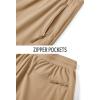 imageTACVASEN Gym Athletic Joggers Pants for Women Water Resistant Performance Fall Hiking Cargo Pants with Zipper Pockets Khaki