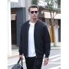 imageTACVASEN Mens Bomber Jackets Casual Fall Winter Warm Windbreaker Full Zip Windproof Outwear ColorBlocking Coats Black L