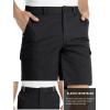 imageTACVASEN Mens Cargo Short 6 Pockets Comfortable Twill Cotton Elastic Waist Causal Work ShortsBlack