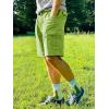 imageTACVASEN Mens Cargo Short 6 Pockets Comfortable Twill Cotton Elastic Waist Causal Work ShortsFruit Green