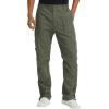 imageTACVASEN Mens Cotton Cargo Long Pants 9 Pockets Elastic Waist Military Work Hiking Outdoor PantsNo BeltGreen