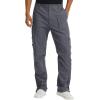 imageTACVASEN Mens Cotton Cargo Long Pants 9 Pockets Elastic Waist Military Work Hiking Outdoor PantsNo BeltGrey