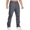 imageTACVASEN Mens Cotton Cargo Long Pants 9 Pockets Elastic Waist Military Work Hiking Outdoor PantsNo BeltGrey