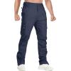 imageTACVASEN Mens Cotton Cargo Long Pants 9 Pockets Elastic Waist Military Work Hiking Outdoor PantsNo BeltNavy