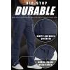 imageTACVASEN Mens Cotton Cargo Long Pants 9 Pockets Elastic Waist Military Work Hiking Outdoor PantsNo BeltNavy
