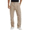 imageTACVASEN Mens Cotton Cargo Long Pants 9 Pockets Elastic Waist Military Work Hiking Outdoor PantsNo BeltSand