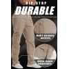 imageTACVASEN Mens Cotton Cargo Long Pants 9 Pockets Elastic Waist Military Work Hiking Outdoor PantsNo BeltSand