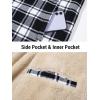 imageTACVASEN Mens Flannel Jacket with Pockets Shacket Plaid Shirts Fleece Padded shirt Button Down Jackets with HoodBlack and White