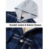 imageTACVASEN Mens Flannel Jacket with Pockets Shacket Plaid Shirts Fleece Padded shirt Button Down Jackets with HoodBlue Gray