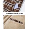 imageTACVASEN Mens Flannel Jacket with Pockets Shacket Plaid Shirts Fleece Padded shirt Button Down Jackets with HoodBrown Khaki