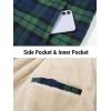 imageTACVASEN Mens Flannel Jacket with Pockets Shacket Plaid Shirts Fleece Padded shirt Button Down Jackets with HoodGreen Deep Blue