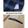 imageTACVASEN Mens Flannel Jacket with Pockets Shacket Plaid Shirts Fleece Padded shirt Button Down Jackets with HoodNavy Gray Blue