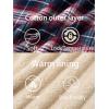 imageTACVASEN Mens Flannel Jacket with Pockets Shacket Plaid Shirts Fleece Padded shirt Button Down Jackets with HoodRed White Navy