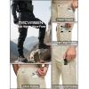 imageTACVASEN Mens Hiking Pants Waterproof Ripstop Lightweight Breathable Stretch Work Tactical Outdoor Pants with 8 PocketsLight Khaki