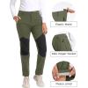 imageTACVASEN Womens Fleece Lined Hiking Pants Warm Windproof Softshell Outdoor Winter Snow Ski Pants with Zipper PocketsArmy Green