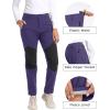 imageTACVASEN Womens Fleece Lined Hiking Pants Warm Windproof Softshell Outdoor Winter Snow Ski Pants with Zipper PocketsDark Purple