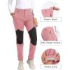 imageTACVASEN Womens Fleece Lined Hiking Pants Warm Windproof Softshell Outdoor Winter Snow Ski Pants with Zipper PocketsGrey Pink