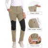 imageTACVASEN Womens Fleece Lined Hiking Pants Warm Windproof Softshell Outdoor Winter Snow Ski Pants with Zipper PocketsKhaki