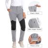 imageTACVASEN Womens Fleece Lined Hiking Pants Warm Windproof Softshell Outdoor Winter Snow Ski Pants with Zipper PocketsLight Grey