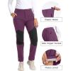 imageTACVASEN Womens Fleece Lined Hiking Pants Warm Windproof Softshell Outdoor Winter Snow Ski Pants with Zipper PocketsPurple