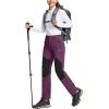 imageTACVASEN Womens Fleece Lined Hiking Pants Warm Windproof Softshell Outdoor Winter Snow Ski Pants with Zipper PocketsPurple