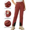 imageTACVASEN Womens Hiking Pants Fleece Lined Winter Snow Ski Pants Water Resistant Insulated Pants ScratchResistantDark Orange