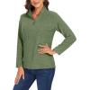 imageTACVASEN Womens Quarter Zip Pullover Sweatshirt Fleece Casual Long Sleeve Spring Fall Running Workout TopsArmy Green