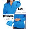 imageTACVASEN Womens Quarter Zip Pullover Sweatshirt Fleece Casual Long Sleeve Spring Fall Running Workout TopsSea Blue