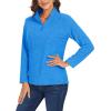 imageTACVASEN Womens Quarter Zip Pullover Sweatshirt Fleece Casual Long Sleeve Spring Fall Running Workout TopsSea Blue