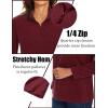 imageTACVASEN Womens Quarter Zip Pullover Sweatshirt Fleece Casual Long Sleeve Spring Fall Running Workout TopsWine Red