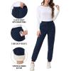 imageTACVASEN Womens Sherpa Lined Sweatpants Warm Winter Fleece Jogger Thermal Thick Cotton Pants for Outdoor Athletic LoungeNavy
