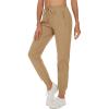 imageTACVASEN Gym Athletic Joggers Pants for Women Water Resistant Performance Fall Hiking Cargo Pants with Zipper Pockets Khaki