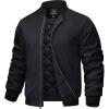 imageTACVASEN Mens Bomber Jackets Casual Fall Winter Warm Windbreaker Full Zip Windproof Outwear ColorBlocking Coats Black L