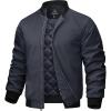 imageTACVASEN Mens Bomber Jackets Thermal Quilted Jacket Water Resistant Warm Winter Coats with 4PocketsDark Gray