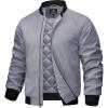 imageTACVASEN Mens Bomber Jackets Thermal Quilted Jacket Water Resistant Warm Winter Coats with 4PocketsLight Gray