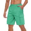 imageTACVASEN Mens Cargo Short 6 Pockets Comfortable Twill Cotton Elastic Waist Causal Work ShortsMint Green