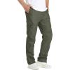 imageTACVASEN Mens Cotton Cargo Long Pants 9 Pockets Elastic Waist Military Work Hiking Outdoor PantsNo BeltGreen