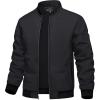 imageTACVASEN Mens Lightweight Jacket Spring Bomber Fall Windbreaker Casual Stylish Coats with Pockets01 Black