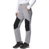 imageTACVASEN Womens Fleece Lined Hiking Pants Warm Windproof Softshell Outdoor Winter Snow Ski Pants with Zipper PocketsLight Grey