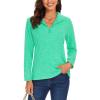 imageTACVASEN Womens Quarter Zip Pullover Sweatshirt Fleece Casual Long Sleeve Spring Fall Running Workout TopsM Green