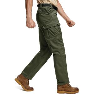 imageTACVASEN Mens Hiking Pants Waterproof Ripstop Lightweight Breathable Stretch Work Tactical Outdoor Pants with 8 PocketsArmy Green
