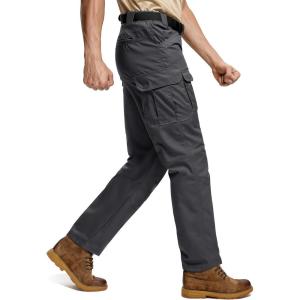 imageTACVASEN Mens Hiking Pants Waterproof Ripstop Lightweight Breathable Stretch Work Tactical Outdoor Pants with 8 PocketsDark Grey