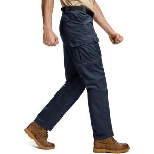imageTACVASEN Mens Hiking Pants Waterproof Ripstop Lightweight Breathable Stretch Work Tactical Outdoor Pants with 8 PocketsNavy