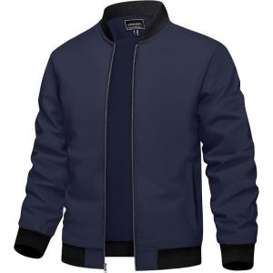 imageTACVASEN Mens Lightweight Jacket Spring Bomber Fall Windbreaker Casual Stylish Coats with Pockets04 Navy