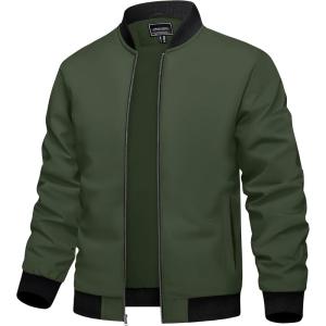 imageTACVASEN Mens Lightweight Jacket Spring Bomber Fall Windbreaker Casual Stylish Coats with Pockets07 Army Green