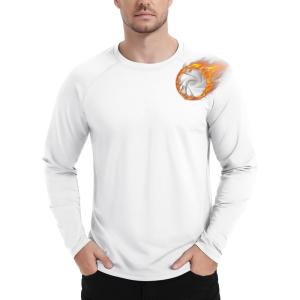 imageTACVASEN Mens Thermal Shirt Long Sleeve Fleece Lined Base Layer Lightweight Athletic Undershirt Winter Tops Workout02 White