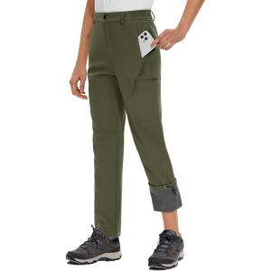 imageTACVASEN Ski Pants Women Soft Shell Thick Hiking Pants Outdoor Snow Ski Pants Winter Windproof Sports Pants with 5 Pockets